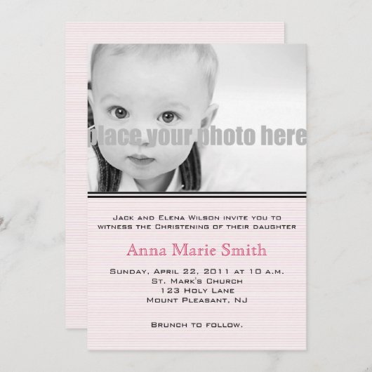 Taufe/Taufe/Dedication-Foto Einladung (Vorne/Hinten)