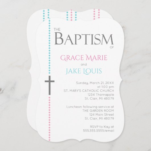 Taufe Taufe Einladung (Vorne/Hinten)