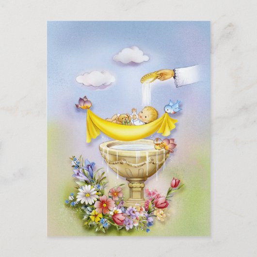 Taufe, Taufeinladung Postkarte (Vorderseite)