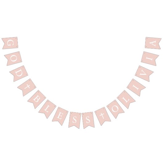 Taufe Taufen Dusty Pink White Cross Girl Taufe Tas Wimpelkette (Alle)
