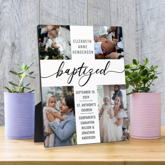 Taufe taufende FotoCollage Keepake Fotoplatte