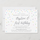 Taufe und Einladung zum ersten Geburtstag (Vorderseite)