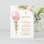 Taufe und erste Geburtstagsbeere Einladung (Stehend Vorderseite)