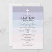 Taufe und Erster Geburtstag Minimalistisch Einladung (Vorderseite)