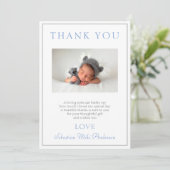 Taufe Vielen Dank Card Blue Boy Dankeskarte (Stehend Vorderseite)