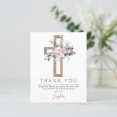 Taufe Vielen Dank Dusty Pink Rose Christlich (Stehend Vorderseite)