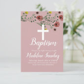 Taufe Vintage Enthüllung Christening Einladung (Stehend Vorderseite)