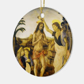 Taufe von Christus durch Da Vinci und Verrocchio Keramik Ornament (Links)