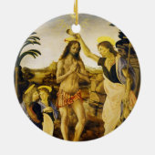 Taufe von Christus durch Da Vinci und Verrocchio Keramik Ornament (Hinten)