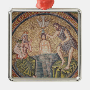 Taufe von Christus durch Johannes der Täufer Silbernes Ornament