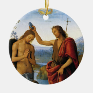 Taufe von Christus durch Pietro Perugino Keramik Ornament