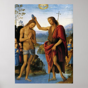 Taufe von Christus durch Pietro Perugino Poster