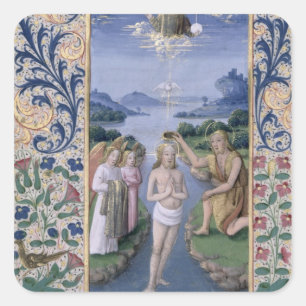 Taufe von Christus Quadratischer Aufkleber