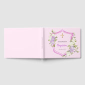 Taufe Wappen Rosa Blume Mädchen Gästebuch (Voll)