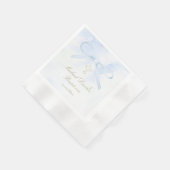 Taufe Wasserfarbe blaue Schleife Serviette (Ecke)