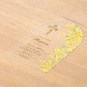 Taufe Wasserfarbe Mimosa Arch Acryleinladungen (Ablage )