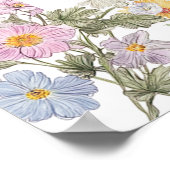 Taufe Wasserfarbe Wiesenblumen Willkommen Poster (Ecke)