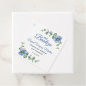 Taufe Wasserfarben Grün Blätter Niedlich Blaue Blu Geschenkanhänger (Beispiel)