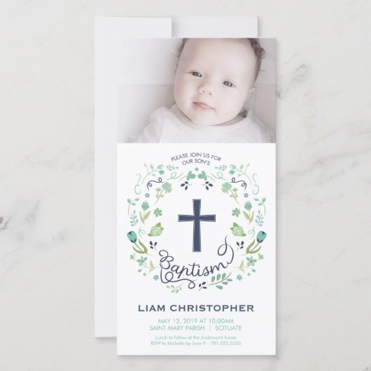 Taufe, Weihnachten - Einladung zur Fotokarte - Jun (Vorderseite)