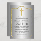 Taufe Weihnachten Heiligen Kreuzes Gerahmtes Silbe Einladung (Vorne/Hinten)