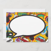 Taufe Weihnachten Spaß Modernes Comic Buch Einladung (Rückseite)