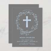 Taufe, weihnachtliche Einladung - Baby Boy Einladu (Vorne/Hinten)