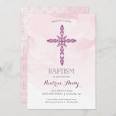 Taufe, weihnachtliche Einladung, trendige Aquarell Einladung (Vorne/Hinten)