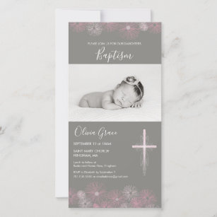Taufe, Weihnachts-Einladung - Fotokarte, Mädchen