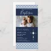 Taufe, Weihnachts-Fotokarte - Junge, einfach (Vorne/Hinten)