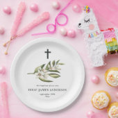 Taufe weiße Blütenblüte Pappteller (Party)