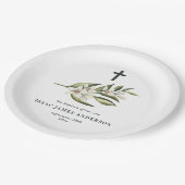 Taufe weiße Blütenblüte Pappteller (Schrägansicht)