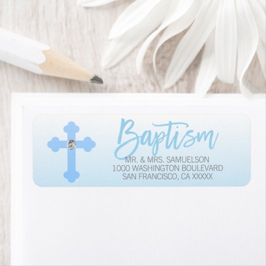 Taufe White Blue Cross BOY Rücksendeadresse (Insitu)