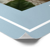 Taufe White Cross Dusty Blue 1 Foto Empfang Poster (Ecke)