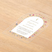 Taufe Wildblumen Acryleinladungen (Ablage )