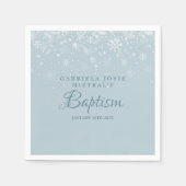 Taufe Winterschneeflocken Serviette (Vorderseite)