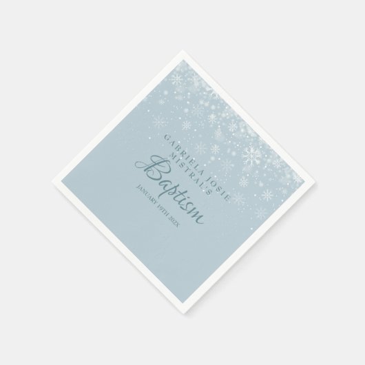 Taufe Winterschneeflocken Serviette (Ecke)