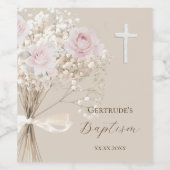 Taufe zartes Bouquet  Weinetikett (Einzelnes Label)