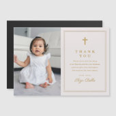 Taufe zum klassischen Foto Magnetkarte (Vorne/Hinten)