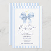 Taufe zur Einladung für Junge, Blaue Wunde und Str (Vorne/Hinten)