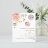 Taufe Zwillinge Mädchen Blumenzettel für Foto (Stehend Vorderseite)