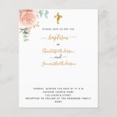 Taufe Zwillinge Mädchen Blumenzettel für Foto Flyer (Vorne)