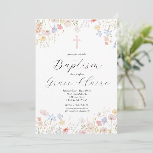 Taufeinladung, Bestätigung der Einladung (Stehend Vorderseite)