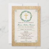 Taufeinladung. Grüner Kranich Einladung (Vorderseite)