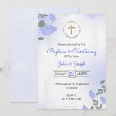 Taufeinladung im floralen Design Einladung (Vorne/Hinten)