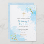 Taufeinladungen - Christening Invitation Boys Einladung (Vorne/Hinten)