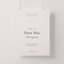 Taufempfangs-Willkommensposter Grace Pink Cross Poster