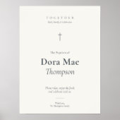 Taufempfangs-Willkommensschild Grace Poster (Vorne)