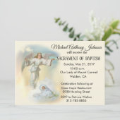 Taufen Baby Boy Guardian Angel Einladung (Stehend Vorderseite)