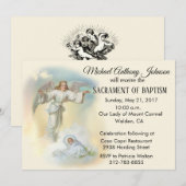 Taufen Baby Boy Guardian Angel Einladung (Vorne/Hinten)