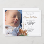 Taufen Dedication 12x18 Foto Hirsche Familie einla Einladung (Vorne/Hinten)